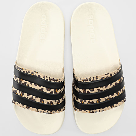 Adidas Performance - Chanclas Mujer Adilette Shower IG3682 Off White Core Black Magic Beige Leopardo