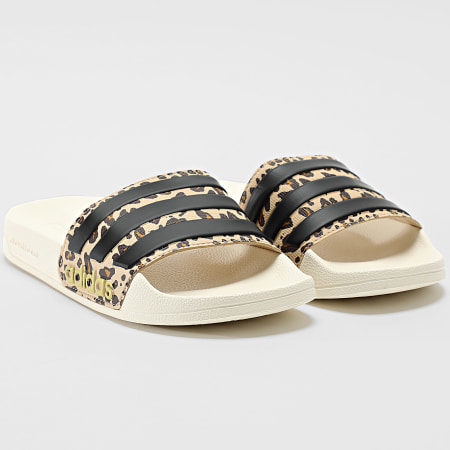 Adidas Performance - Chanclas Mujer Adilette Shower IG3682 Off White Core Black Magic Beige Leopardo