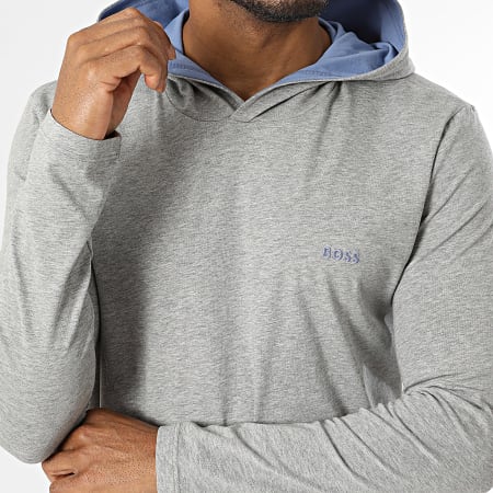 BOSS - Tee Shirt Capuche Manches Longues Mix And Match 50515306 Gris Chiné