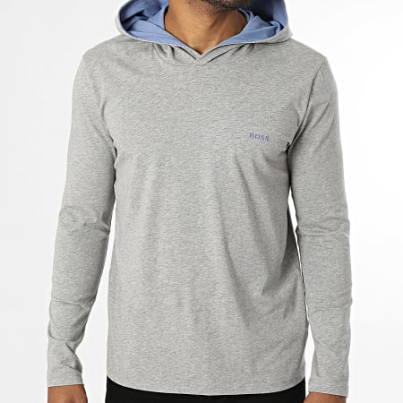 BOSS - Tee Shirt Capuche Manches Longues Mix And Match 50515306 Gris Chiné