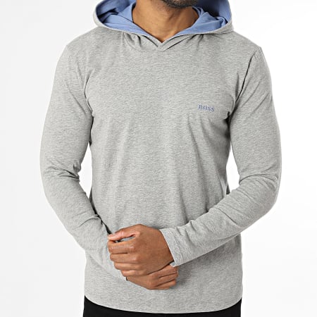 BOSS - Tee Shirt Capuche Manches Longues Mix And Match 50515306 Gris Chiné