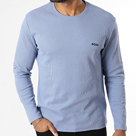 BOSS - Tee Shirt Manches Longues Waffle 50535870 Bleu Clair