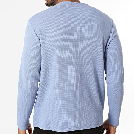 BOSS - Tee Shirt Manches Longues Waffle 50535870 Bleu Clair