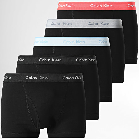 Calvin Klein - Lot De 5 Boxers NB1897 Noir Bleu Clair Corail