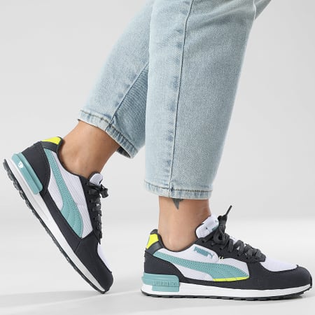 Puma - Zapatillas Mujer Graviton Jr 381987 White Sea Blue Strong Gray