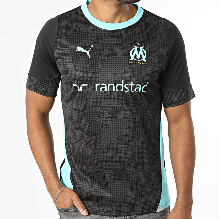 Puma - Maillot De Foot OM Training Jersey 781531 Noir Bleu Turquoise