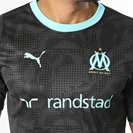 Puma - Maillot De Foot OM Training Jersey 781531 Noir Bleu Turquoise