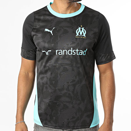 Puma - Maillot De Foot OM Training Jersey 781531 Noir Bleu Turquoise