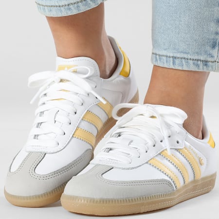 Adidas Originals - Zapatillas Mujer Samba OG IH6629 Footwear Blanco Naranja Tint Eqt Amarillo