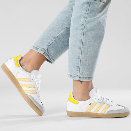 Adidas Originals - Zapatillas Mujer Samba OG IH6629 Footwear Blanco Naranja Tint Eqt Amarillo