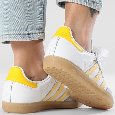 Adidas Originals - Zapatillas Mujer Samba OG IH6629 Footwear Blanco Naranja Tint Eqt Amarillo