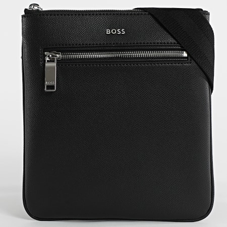 BOSS - Sacoche En Cuir Daxter Envelope 50558444 Noir Argenté
