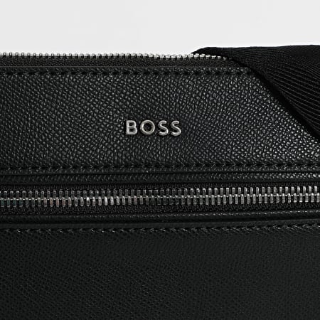 BOSS - Sacoche En Cuir Daxter Envelope 50558444 Noir Argenté