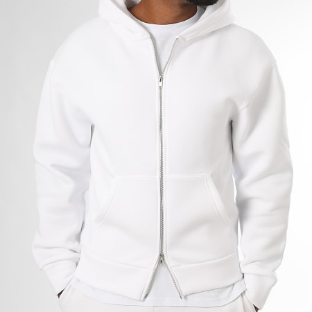LBO - Sweat Zippé Capuche 4127 Blanc