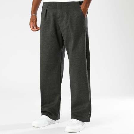 LBO - Pantalón De Vestir Ancho Plisado 2481 Negro Jaspeado