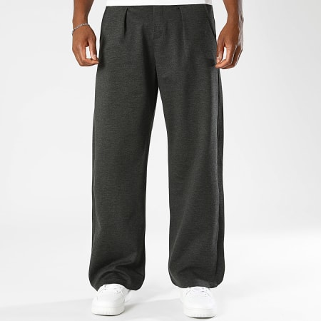 LBO - Pantalón De Vestir Ancho Plisado 2481 Negro Jaspeado