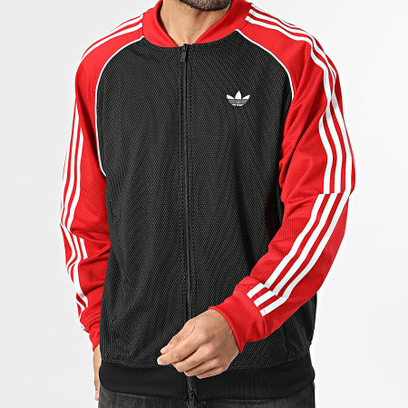 Adidas Originals - Veste Zippée A Bandes SST TT KE0114 Noir Rouge
