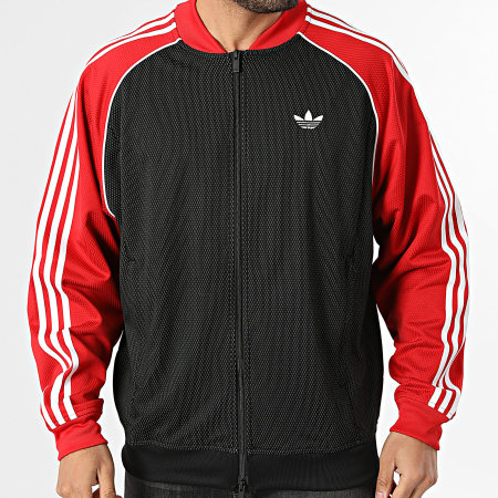 Adidas Originals - Veste Zippée A Bandes SST TT KE0114 Noir Rouge