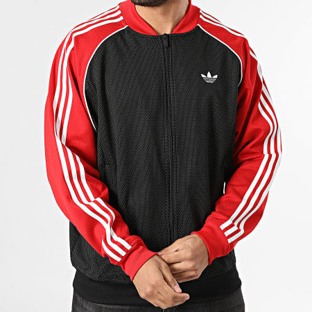 Adidas Originals - Veste Zippée A Bandes SST TT KE0114 Noir Rouge