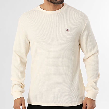 Calvin Klein - Sweat Crewneck Waffle EM217 Beige Clair