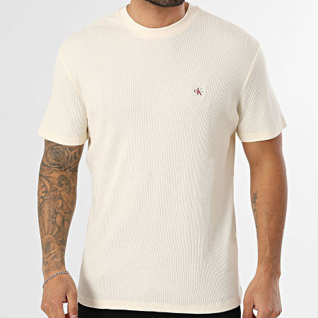 Calvin Klein - Tee Shirt Waffle 008G Beige Clair
