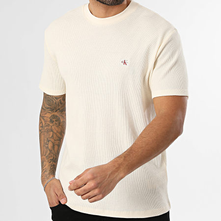 Calvin Klein - Tee Shirt Waffle 008G Beige Clair