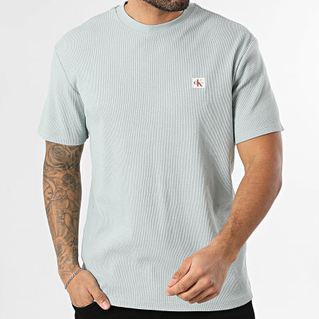 Calvin Klein - Tee Shirt Waffle 008G Bleu Clair