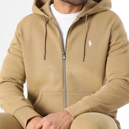 Polo Ralph Lauren - Sweat Zippé Capuche Original Player Beige Foncé