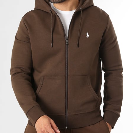 Polo Ralph Lauren - Sweat Zippé Capuche Original Player Marron
