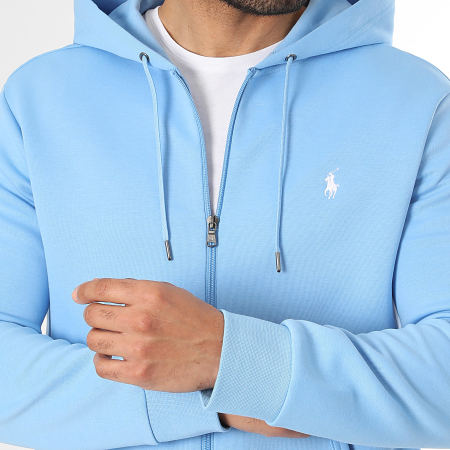 Polo Ralph Lauren - Sweat Zippé Capuche Original Player Bleu Clair