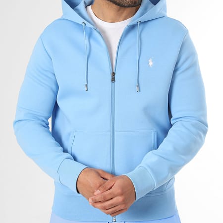 Polo Ralph Lauren - Sweat Zippé Capuche Original Player Bleu Clair