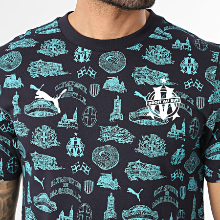 Puma - T-Shirt OM Culture 781579 Marineblauw Turquoise