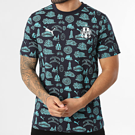 Puma - T-Shirt OM Culture 781579 Marineblauw Turquoise