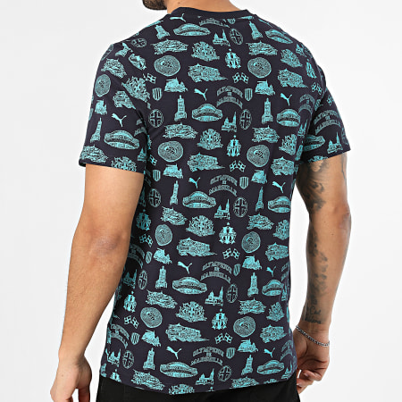 Puma - T-Shirt OM Culture 781579 Marineblauw Turquoise