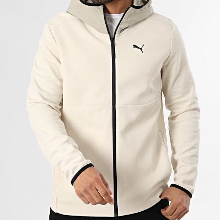 Puma - Veste Capuche Zippée Pumatech 692185 Beige Vert Kaki Clair