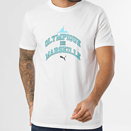 Puma - Camiseta OM Culture 781577 Blanco Turquesa
