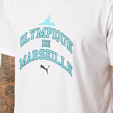 Puma - Camiseta OM Culture 781577 Blanco Turquesa