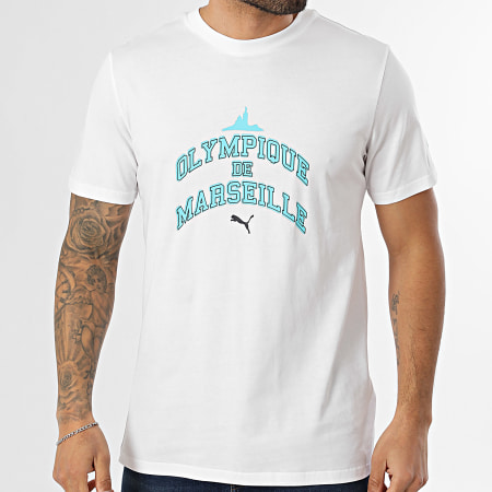 Puma - Camiseta OM Culture 781577 Blanco Turquesa