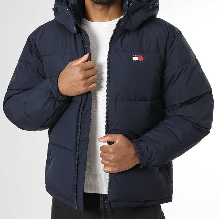 Tommy Jeans - Doudoune Capuche Flag 2730 Bleu Marine