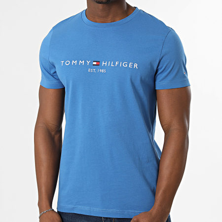 Tommy Hilfiger - Tee Shirt Slim Logo 1797 Bleu