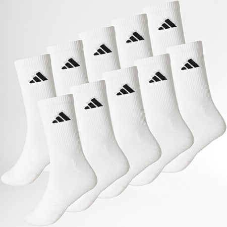 Adidas Sportswear - Lot De 10 Paires Chaussettes Essential Crew KE5499 Blanc Noir