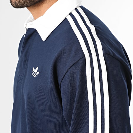 Adidas Originals - Polo Manches Longues A Bandes 3 Stripes KE3574 Bleu Marine