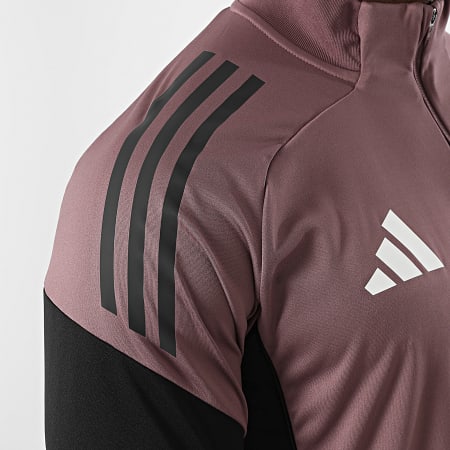 Adidas Sportswear - Tee Shirt Manches Longues Col Zippé Real Madrid JZ9015 Violet Noir