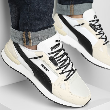 Puma - Zapatillas R78 Cyclone 404648 Alpine Snow Puma Black White x SUPERLACED