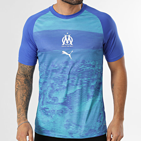 Puma - Camiseta OM Warm Up Jersey 785902 Azul Rey Turquesa
