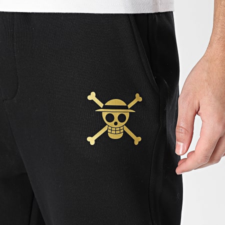 One Piece - Pantalon Jogging Large Mugiwara Noir Doré