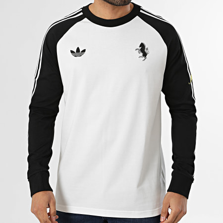 Adidas Originals - Tee Shirt Manches Longues A Bandes Juventus FC KB4456 Beige Clair Noir