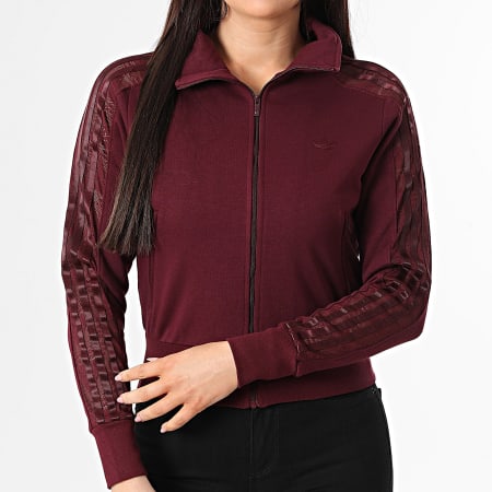 Adidas Originals - Veste Zippée Femme A Bandes Firebird KC6451 Bordeaux
