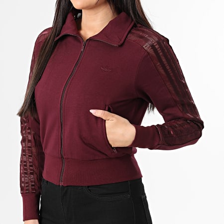 Adidas Originals - Veste Zippée Femme A Bandes Firebird KC6451 Bordeaux
