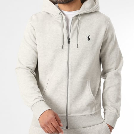 Polo Ralph Lauren - Ensemble Sweat Zippé Capuche Et Pantalon Jogging Original Player Gris Chiné